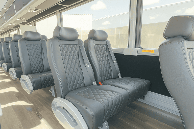 interior of Castle Rock Coach Bus Service charter bus