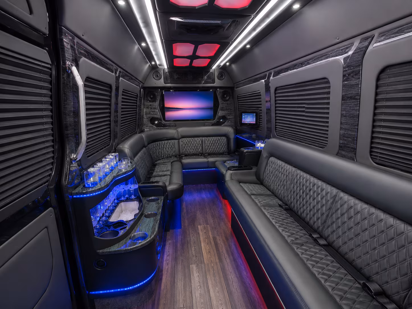 castle rock 15 passenger party bus interior