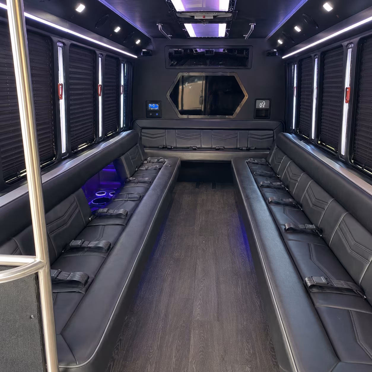 castle rock 18 passenger party bus interior