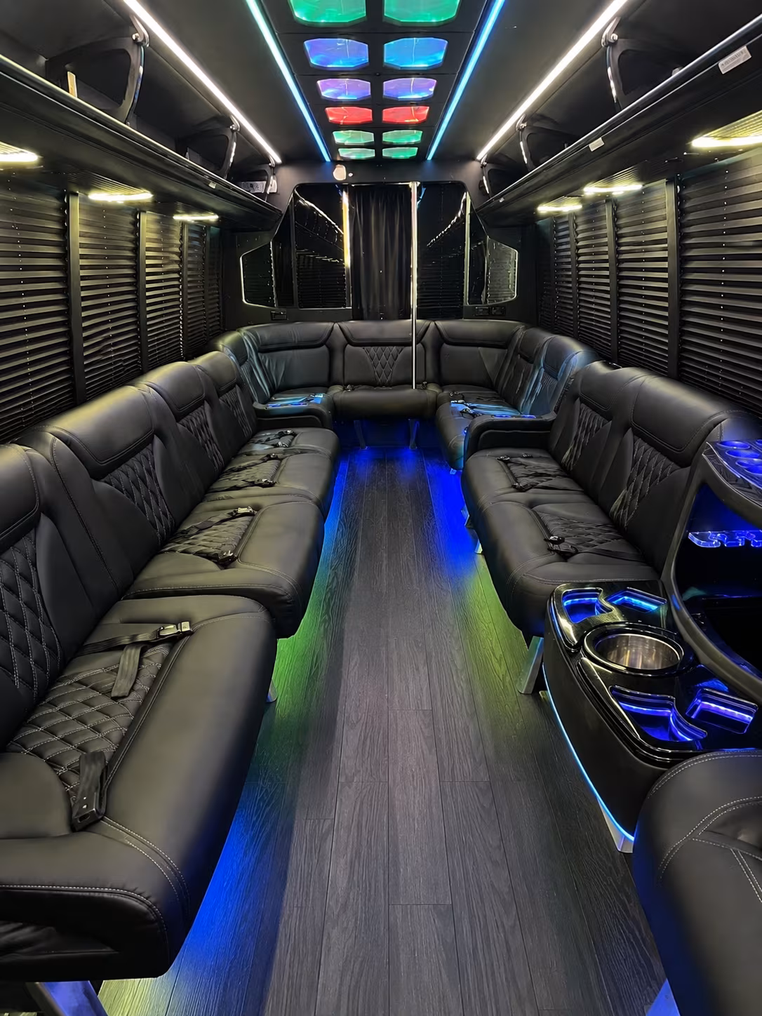 castle rock 20 passenger party bus interior