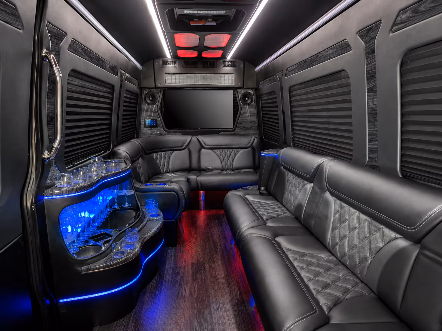 castle rock 40 passenger party bus interior