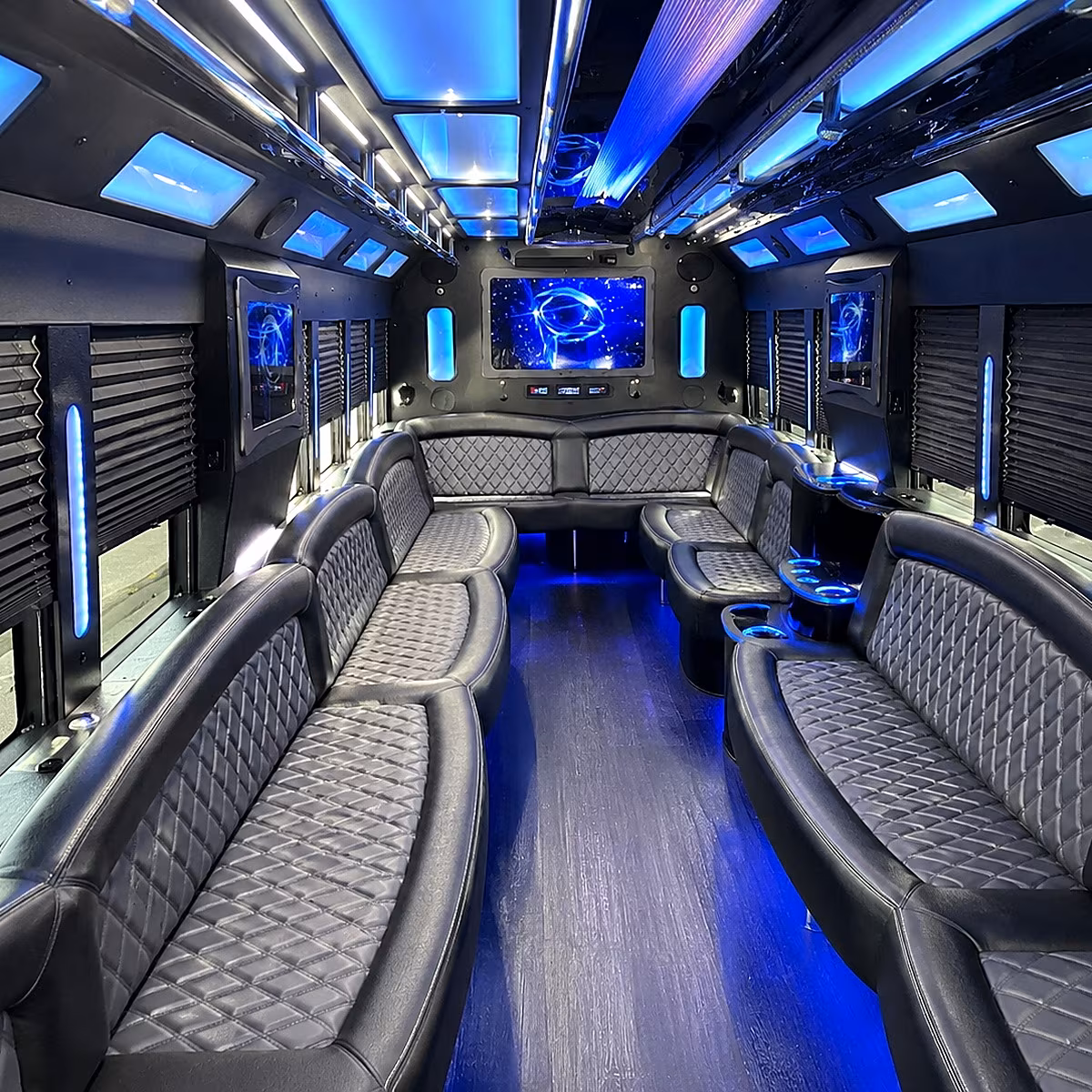 castle rock 50 passenger party bus interior