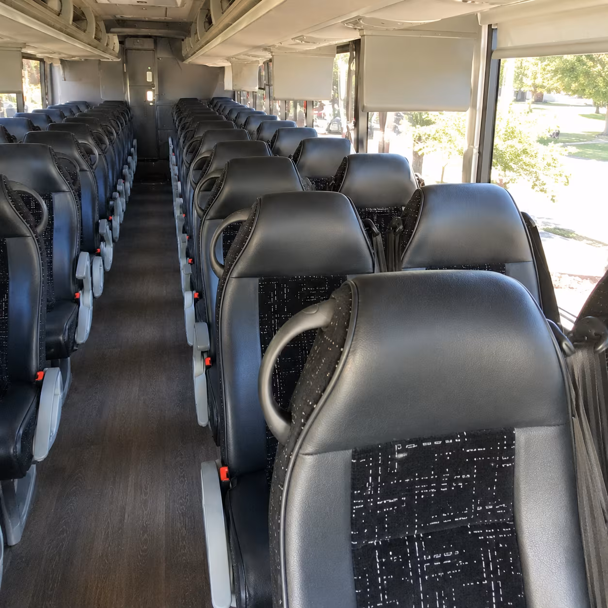 castle rock 56 passenger charter bus inside
