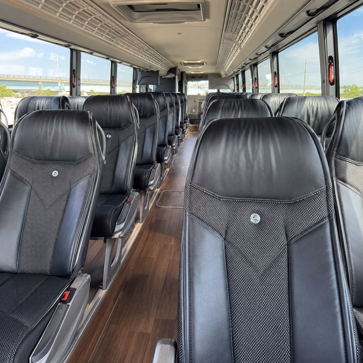 castle rock 56 passenger charter bus interior